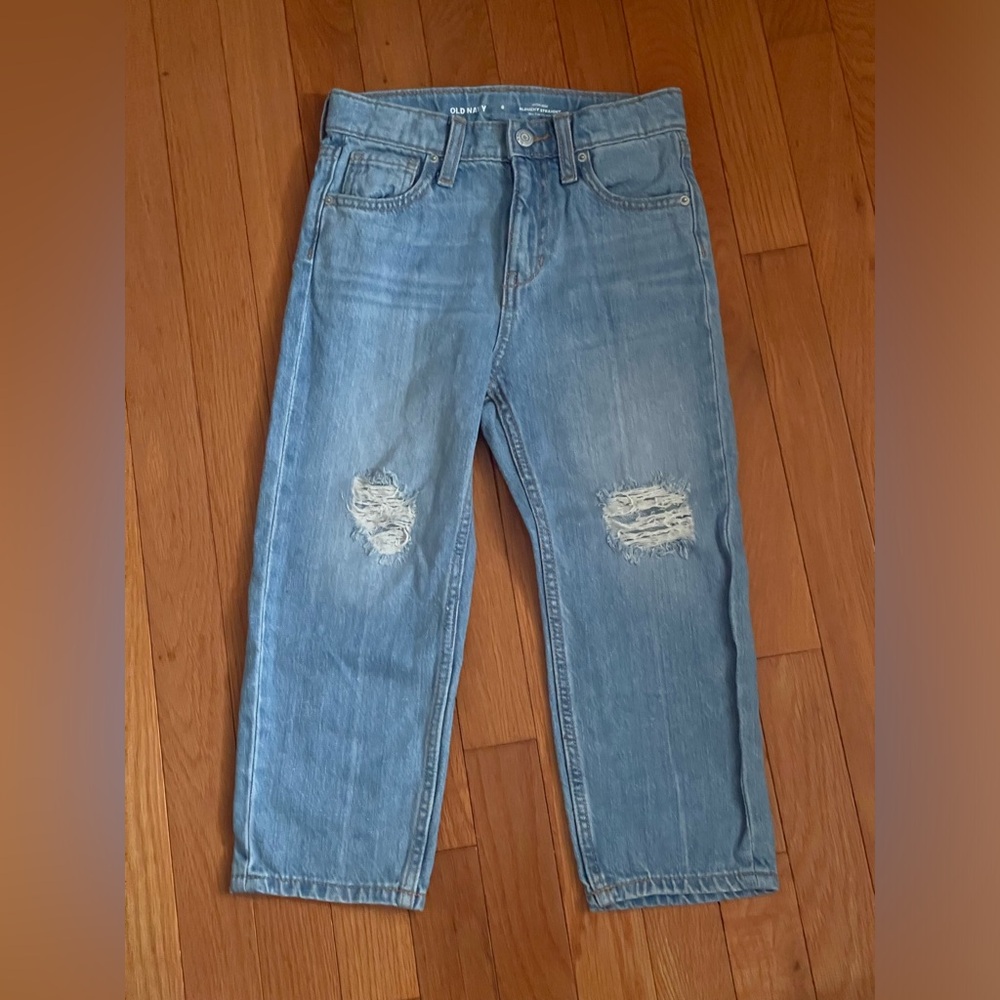 Old navy high rise slouchy straight built-in-tough jeans girls